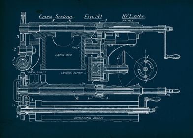 Lathe Mechanical Blueprint