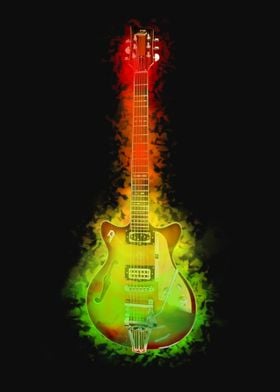 electric guitar watercolor