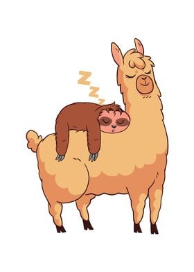 Cute sleeping Sloth Llama