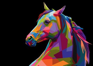 colorfull horse head