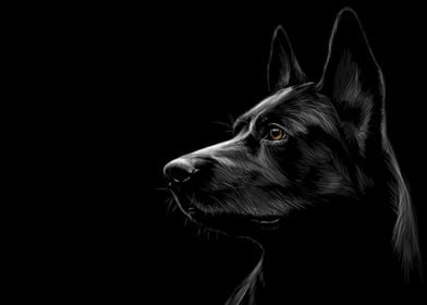 German Shepherd Sketching