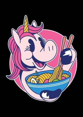 Unicorn eating Ramen Gift