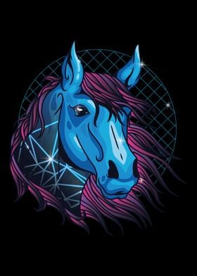 Neon Blue Horse