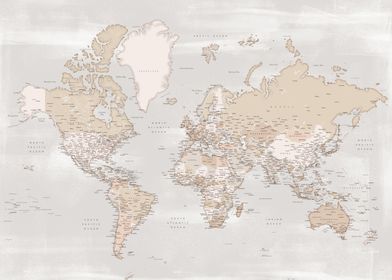 Lucille detailed world map