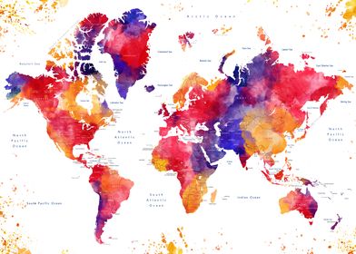 Noor colorful world map