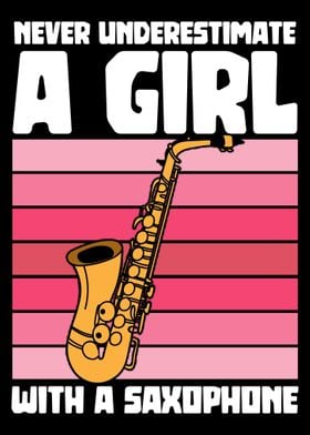 A girl with a saxophone  