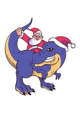 Santa on Dino Christmas