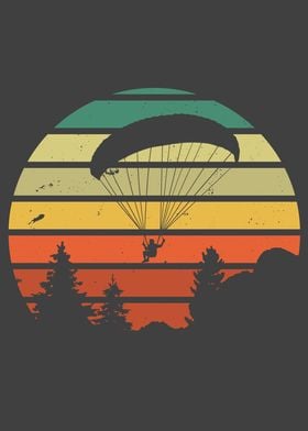 Vintage Paragliding Sunset