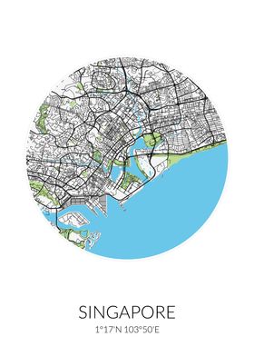 Singapore Circle City Map