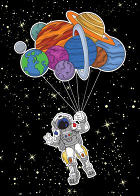 Astronaut Planet Balloon