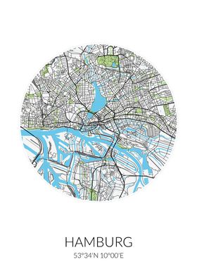 Hamburg Circle City Map