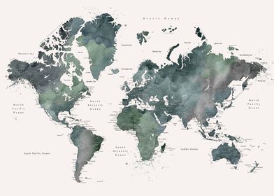Detailed world map Makoa