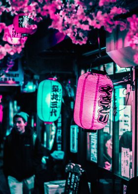 Lanterns in night