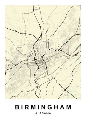 Birmingham AL City Map 