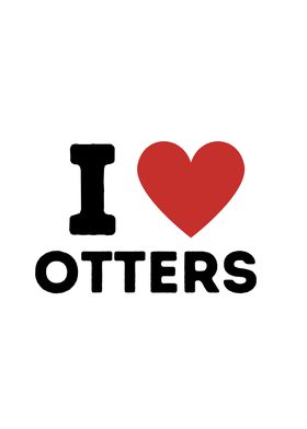 I Love Otters Simple Heart