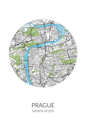 Prague Circle City Map