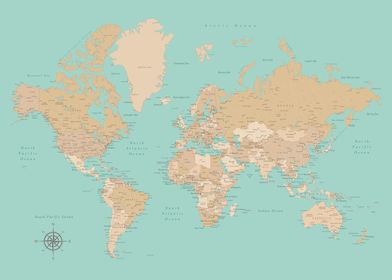 Detailed world map Laura