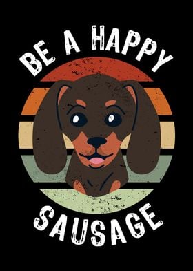 Happy Sausage Dog Cartoon