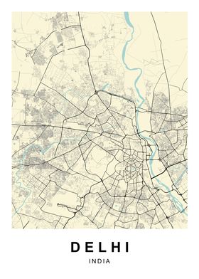 Delhi India City Map 