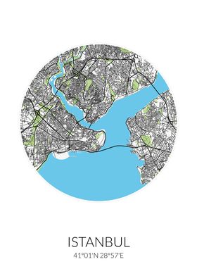 Istanbul Circle City Map