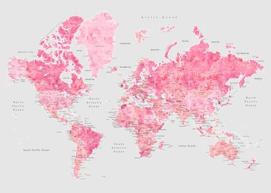 Detailed world map Lavinia