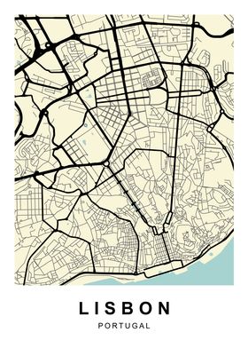 Lisbon Portugal City Map