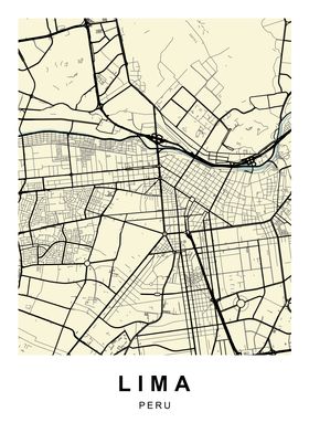 Lima Peru City Map 