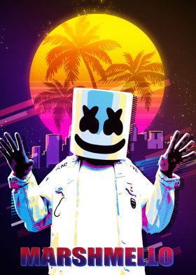 Marshmello Dj 80s Retro