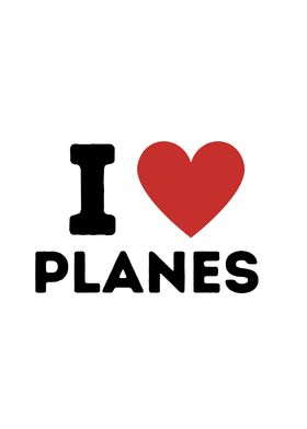 I Love Planes Simple Heart