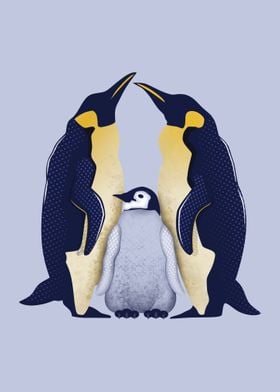 Emperor Penguins and Chick