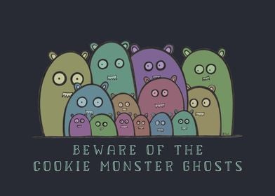 Cute Cookie Monster Ghosts