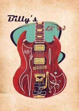 Billy Gibbons retro guitar