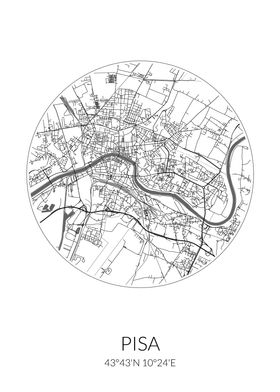 Pisa City Map White