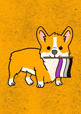 Corgi Asexual Pride Flag