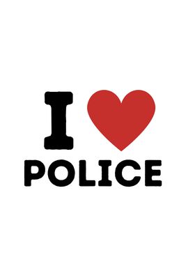 I Love Police Simple Heart