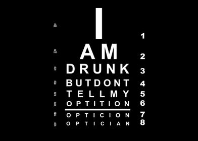 Funny drunk eye chart