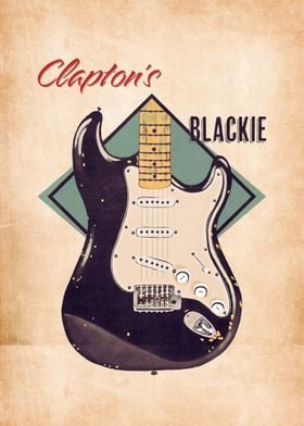 Clapton guitar retro poste