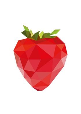 Strawberry polygon 3d
