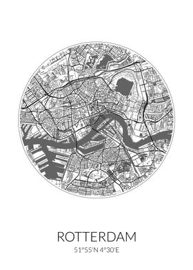 Rotterdam City Map White