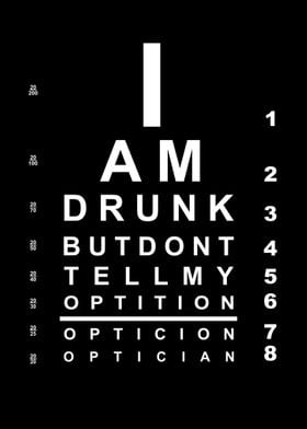 Funny drunk eye chart