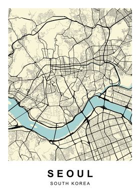 Seoul South Korea City Map