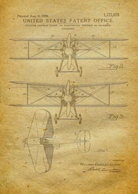 8 Biplane Patent Print