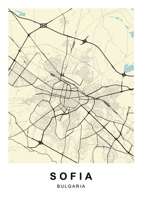 Sofia Bulgaria City Map 