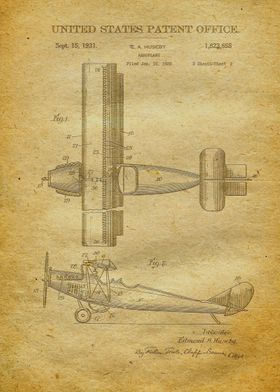 6 1931 Biplane Patent Pri