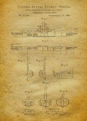 3 Submarine Patent Print