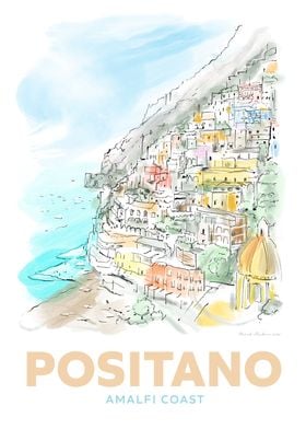 Positano Travel Poster