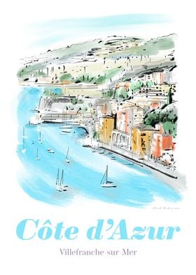 Cote d Azure Travel poster