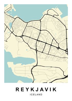 Reykjavik Iceland City Map