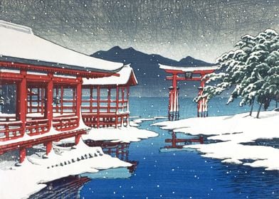 Snow At Miyajima Shrine