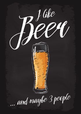 I like Beer and 3 people